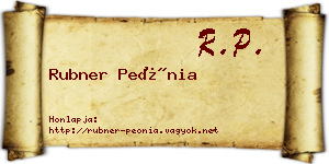 Rubner Peónia névjegykártya